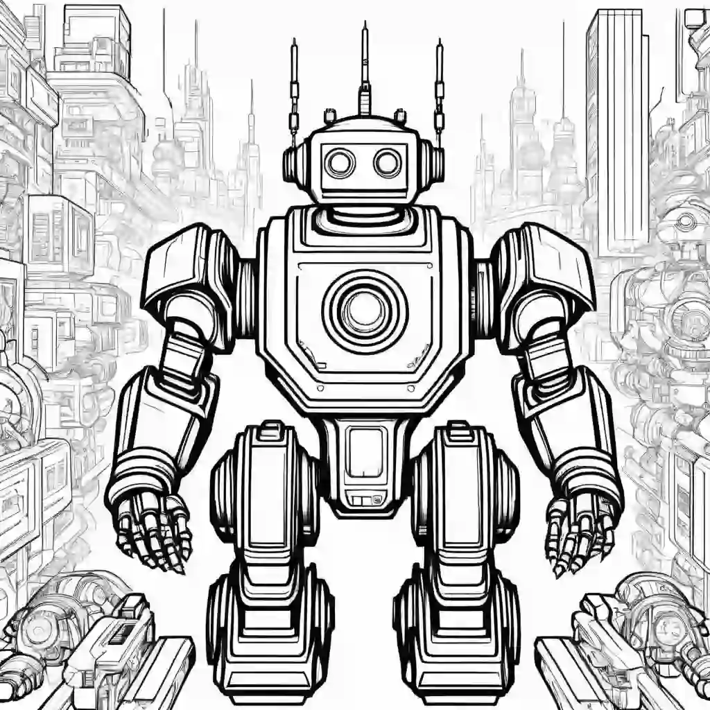 Robots coloring pages